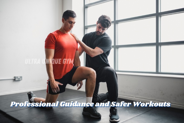 Certified personal trainer at Ultra Unique Gym in Dindigul offering professional guidance for safe and effective workouts